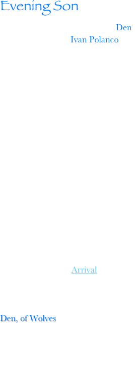 Evening Son 
is comprised of father-son team Den (guitar, vocals) and Ivan Polanco (drums, percussion, keyboards). 

Den, a native New Yorker, is a singer-songwriter who spent much of his twenties  performing in open mics, subways, and cafes around his beloved city. Immersed in his love of classic flamenco, rock super groups Zeppelin and U2, and alternative artists such as Jeff Buckley and PJ Harvey, Den quickly developed his own percussive style of playing the guitar and infused it with the natural timbre of his tenor voice.  

He took another musical leap forward in 2002 when he hired session musicians to record his first solo album entitled Arrival. The album was recorded in Mount Kisco, NY , where Den quickly assembled a band under the name 
Den, of Wolves to help promote the record, performing in several intimate NYC venues during 2003-2004; most notably CB’s Gallery and The Triad Theatre.


